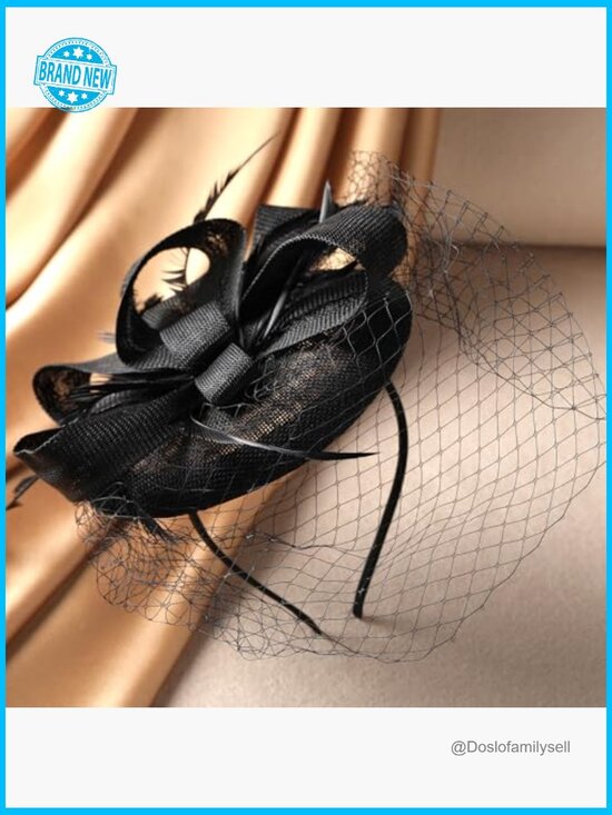 Vintage Derby Fascinator Hat with Hair Clip Retro Elegant Tea Party Headwear main image 4